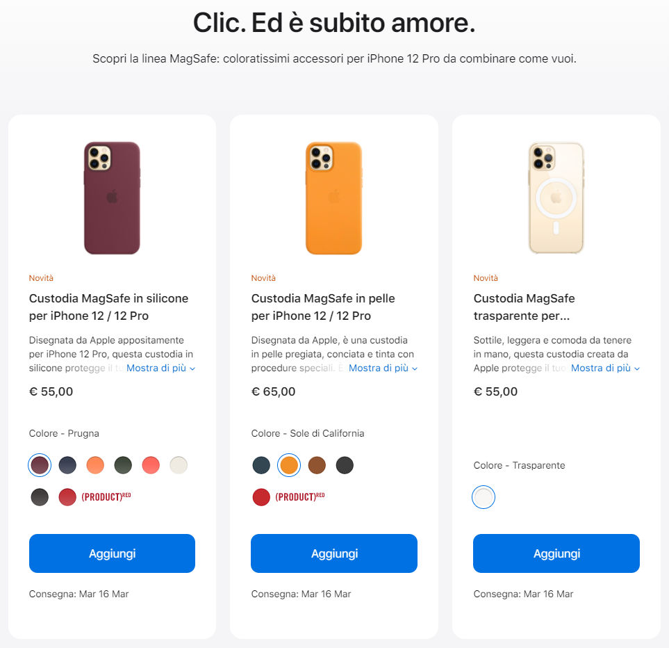 sito apple effetto ancoraggio cover